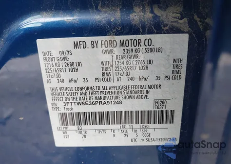 2023 Ford Maverick Xlt from USA, damaged, VIN 3FTTW8E36PRA91248